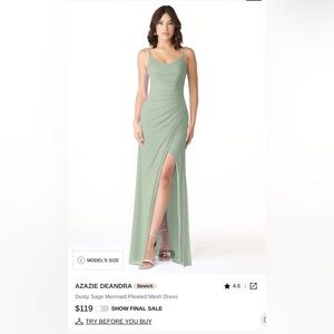 Azazie Deandra Dusty Sage Green Maxi Dress